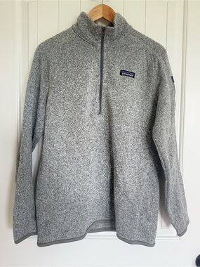 Patagonia Men’s Better Sweater 1/4 Zip Fleece Pullover Heather Gray Medium
